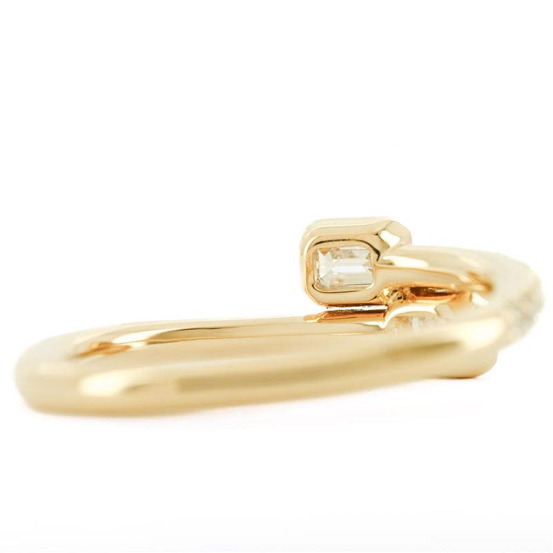 .57CTW Emerald Diamond Ring - Pave - 14K Yellow Gold