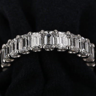 4.98ctw Emerald Diamond Eternity Band - 950 Platinum