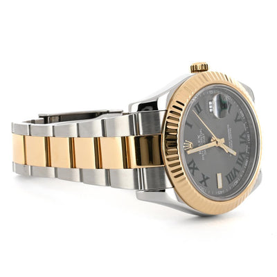 Rolex | 41mm Datejust II, Wimbledon Dial, Fluted Bezel, Two-Tone Stainless Steel & 14K Yellow Gold - 116333
