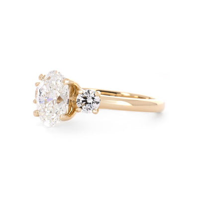 2.25ctw Oval Three-Stone Lab Grown Diamond Engagement Ring - 14K Yellow Gold