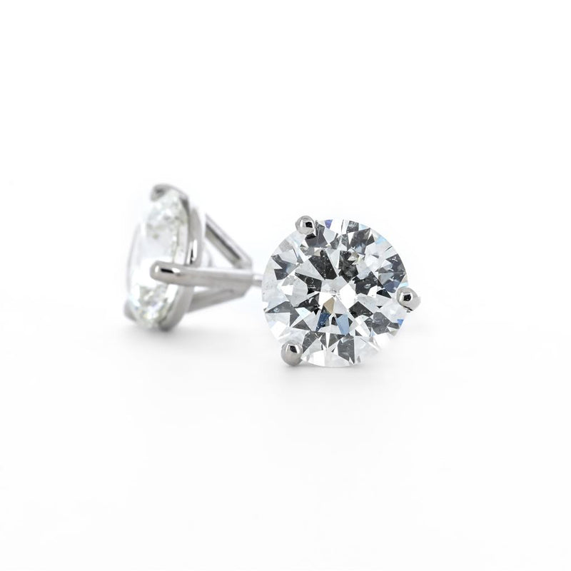 2.09ctw Martini Diamond Stud Earrings – 14K White Gold