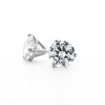 0.96ctw Round Diamond Studs - 14K White Gold