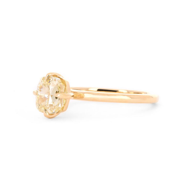 2.01ct Cushion Diamond Engagement Ring, Fancy Yellow - 18K Yellow Gold