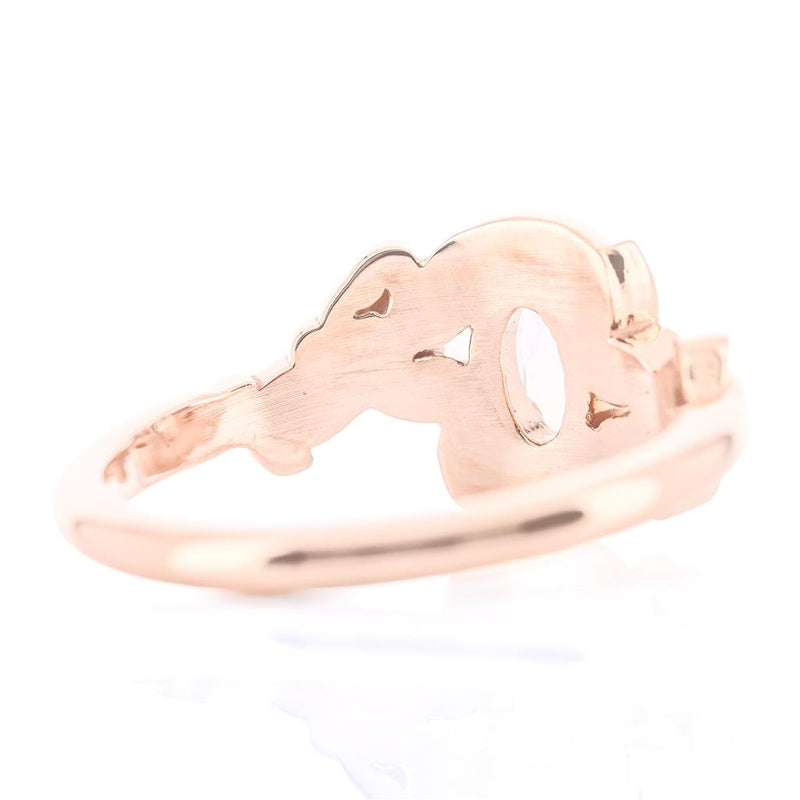 1.66CT Oval Alexandrite Engagement Ring - Solitaire + Floral - 14K Rose Gold