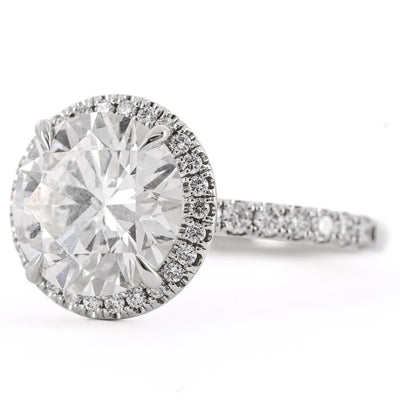 3.45CTW Round Engagement Ring - Halo  - 950 Platinum