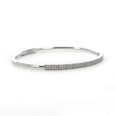 0.72ctw Two-Row Demure Bangle, 6.5" - White Gold