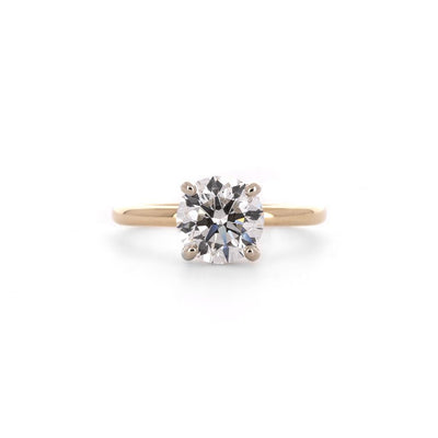 2.62ctw Round Solitaire Diamond Engagement Ring - Multi-Tone Gold