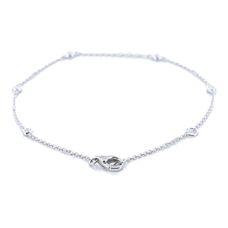 .15CTW Round Diamonds By the Yard Bracelet, 7" - 14K White Gold