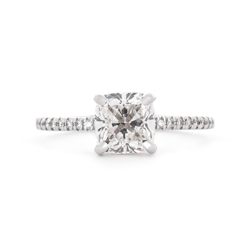 2.75ctw Cushion Diamond Full Pavé Solitaire Engagement Ring - 950 Platinum