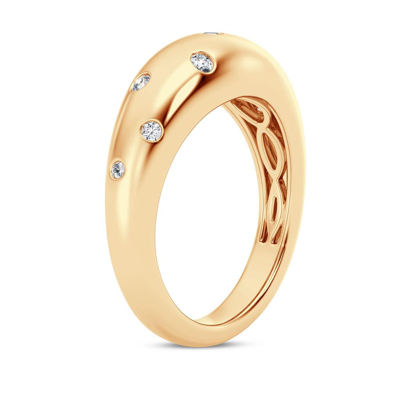 0.20ctw Round Diamond Scatter Band, Size 6.5 – 14K Yellow Gold