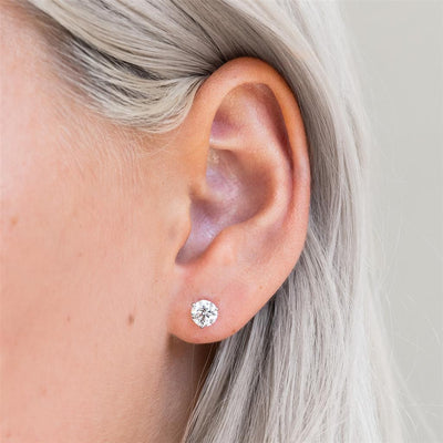 2.00ctw Lab-Grown Diamond Stud Earrings – 14K White Gold