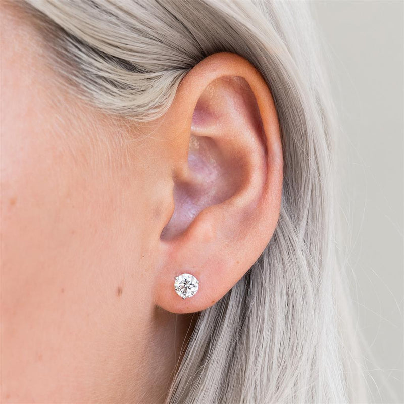2.00ctw Lab-Grown Diamond Stud Earrings – 14K White Gold