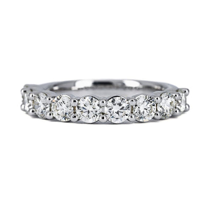 1.65CTW 9 DIAMOND BAND, Round, Size 7 - 14K WHITE GOLD