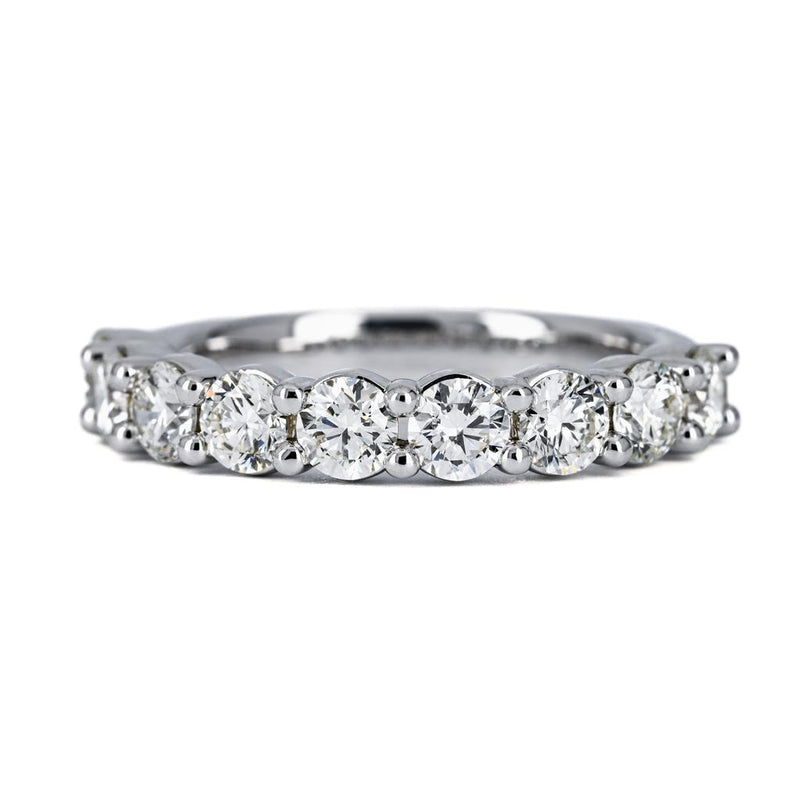 1.80CTW 9 DIAMOND BAND, Round, Size 7 - 14K WHITE GOLD