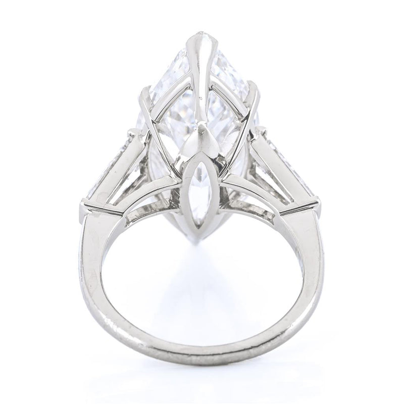 10.7CTW Marquise + Baguette Diamond Three Stone Engagement Ring - 900 Platinum