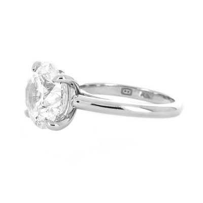6.06ctw Cathedral Diamond Engagement Ring - White Gold