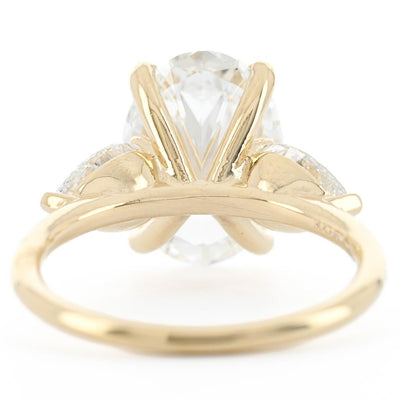 5.07ctw Oval Lab-Grown Diamond Three Stone, Size 6.5 – 14K Yellow Gold