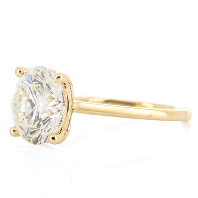 5.04CT Round Diamond Engagment Ring - Solitaire - 14K Yellow Gold