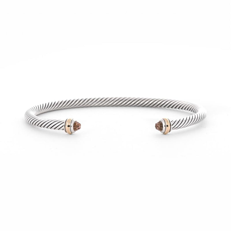 David Yurman | Morganite Classic Cable Bracelet, 5mm - 14K Yellow Gold + Sterling SIlver