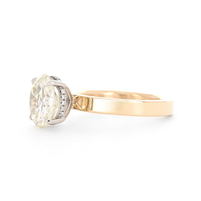 3.50ctw Round Diamond Solitaire Engagement Ring - 14K Multi-Tone Gold