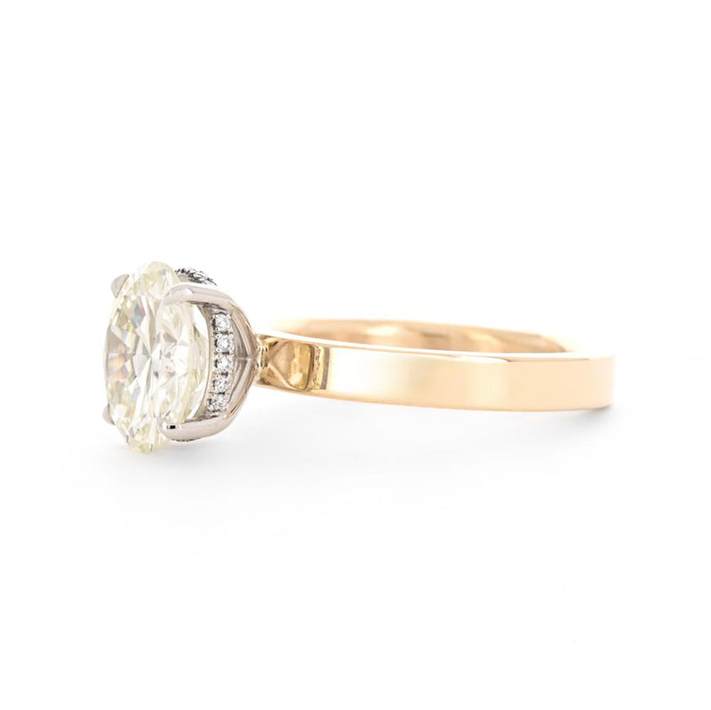 3.50ctw Round Diamond Solitaire Engagement Ring - 14K Multi-Tone Gold