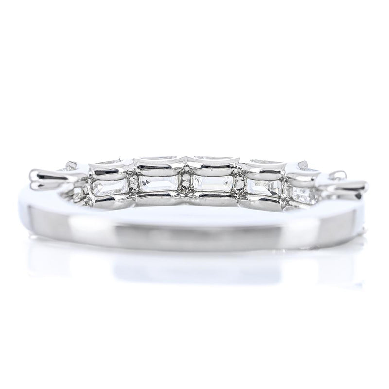 1.64CTW Emerald Diamond Band - East/West - 950 Platinum