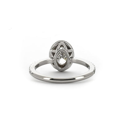 1.22ctw Oval Diamond Halo Engagement Ring | Platinum