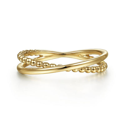 Bujukan Criss-Cross Ring - 14K Yellow Gold