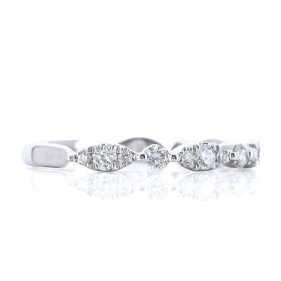 .40CTW Round + Cluster Marquise Alternating Diamond Band - Shared Prong - 18K White Gold