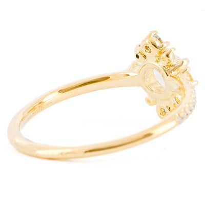 1.02CTW Rose Diamond Engagement Ring - 18K Yellow Gold