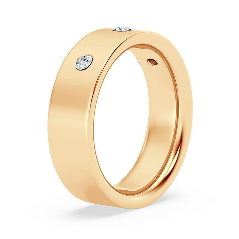 0.33ctw Three Round Diamond Band, 7mm, Size 11 – 14K Yellow Gold