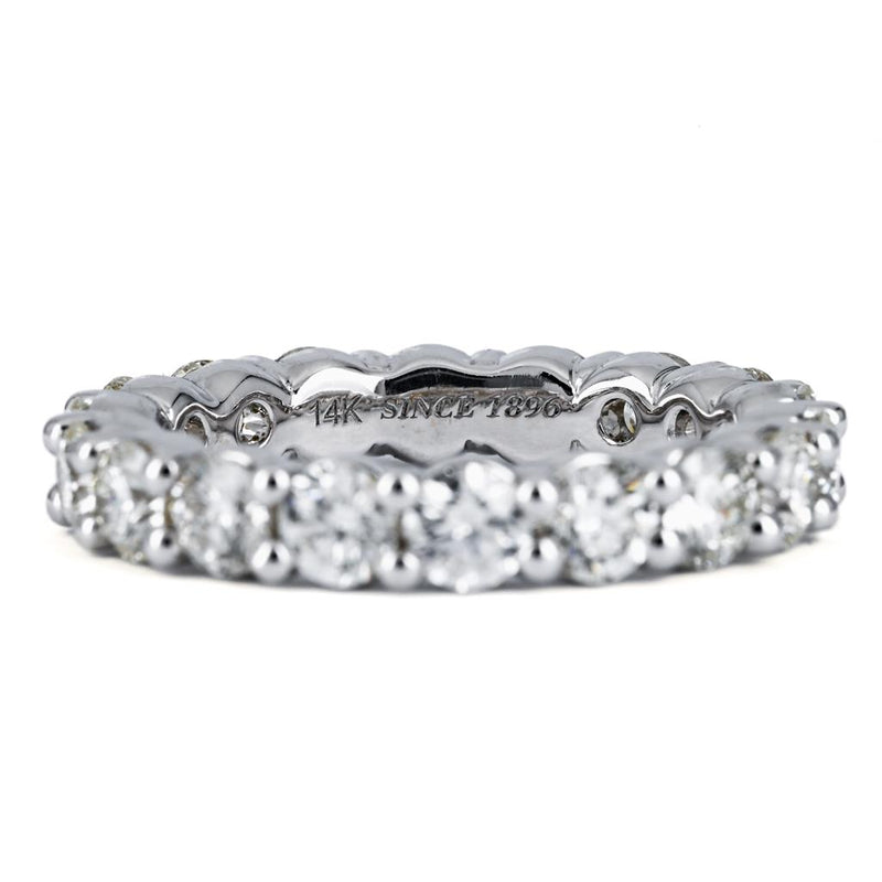 3.28CTW Round Diamond Eternity Band, Size 7.25 - 14K White Gold