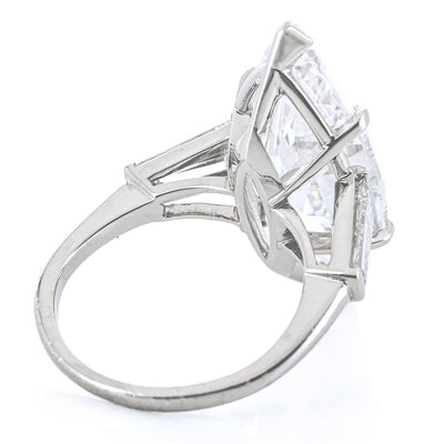 10.7CTW Marquise + Baguette Diamond Three Stone Engagement Ring - 900 Platinum