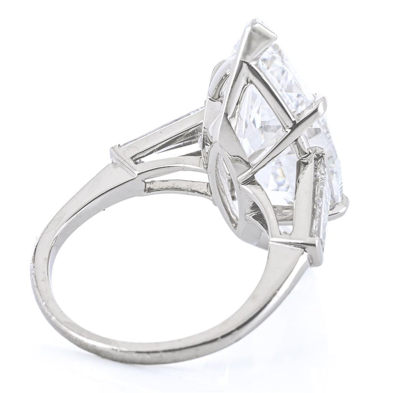 10.7CTW Marquise + Baguette Diamond Three Stone Engagement Ring - 900 Platinum