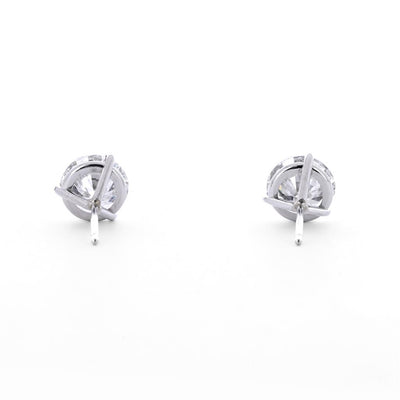 3.17ctw Round Lab Grown Diamond Martini Studs - 14K White Gold