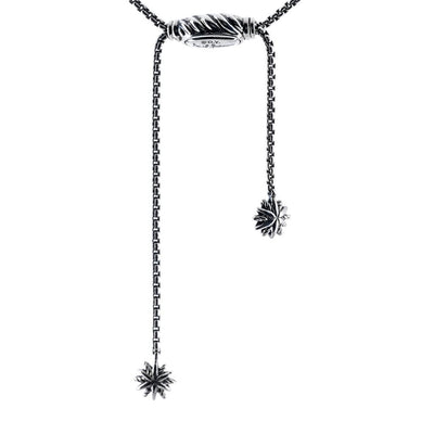 David Yurman | .52CTW Round Diamond Starburst Lariat Necklace, 27" - 925 Sterling SIlver