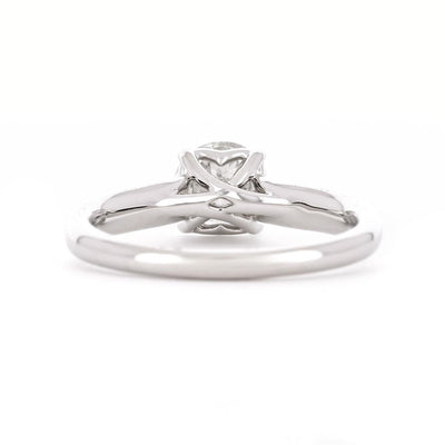 1.01ct Round Trellis Diamond Engagement Ring - 14K White Gold