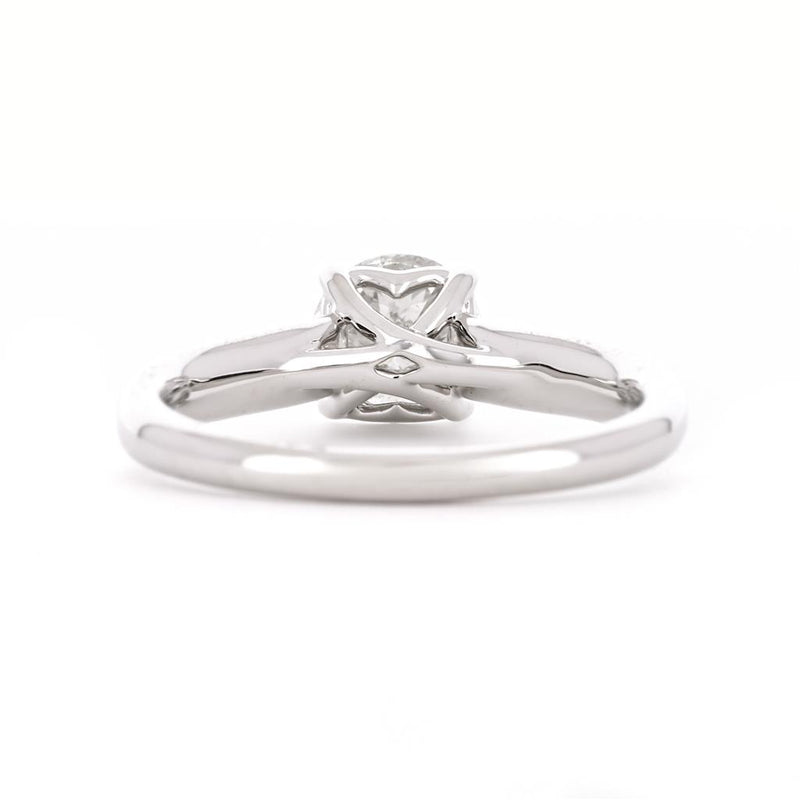 1.01ct Round Trellis Diamond Engagement Ring - 14K White Gold