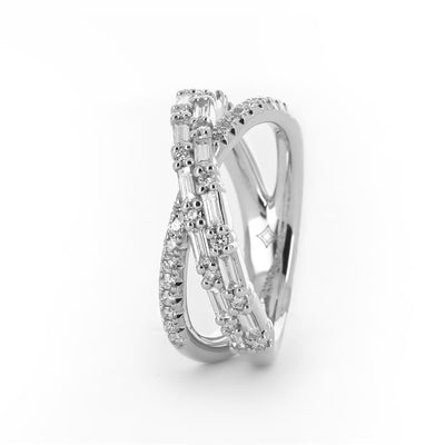 0.79ctw Criss-Cross Diamond Band - White Gold