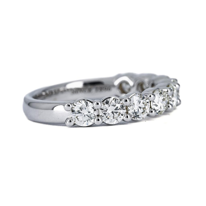 1.80CTW 9 DIAMOND BAND, Round, Size 7 - 14K WHITE GOLD