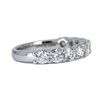 1.85CTW 9 DIAMOND BAND, Round, Size 7 - 14K WHITE GOLD