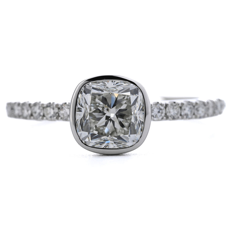 1.81ctw Cushion Diamond Engagement Ring - Platinum