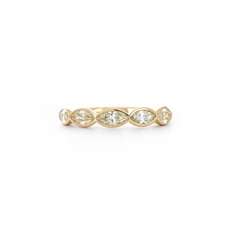 1.26ctw Marquise Bezel Diamond Band - Yellow Gold