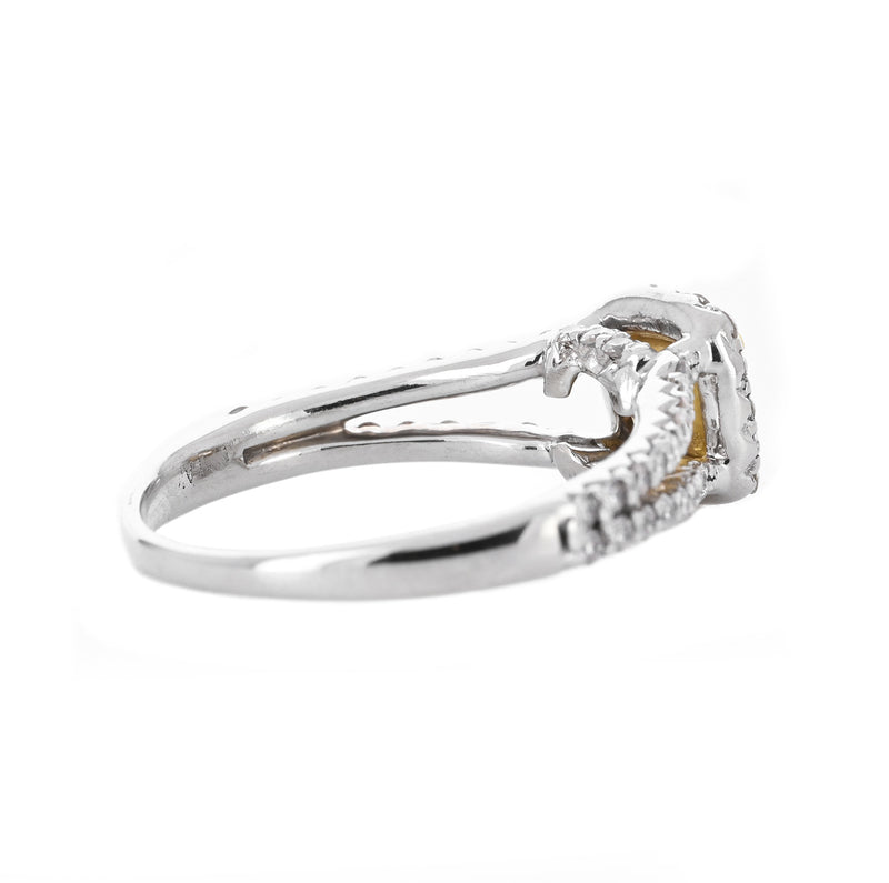 1.13ctw Canary Cushion Diamond Engagement Ring - White Gold