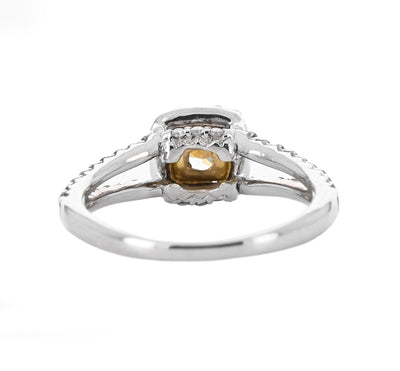 1.13ctw Canary Cushion Diamond Engagement Ring - White Gold