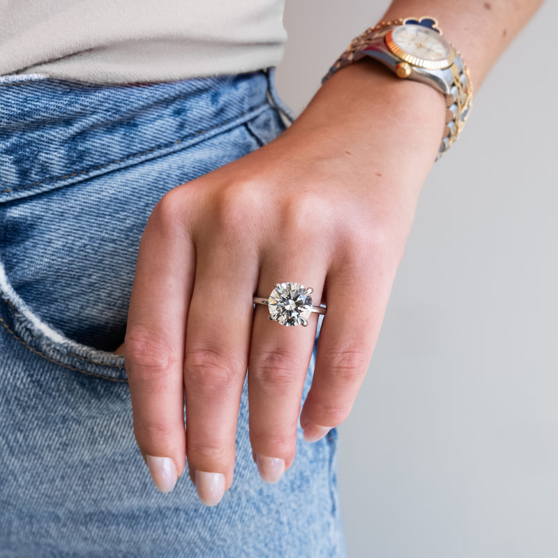 4.28ctw Round Lab-Grown Diamond Engagement Ring, Signature Solitaire - 950 Platinum