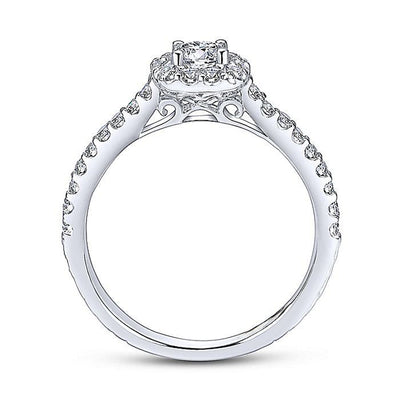 0.67ctw Victorian Style Diamond Engagement Ring - White Gold
