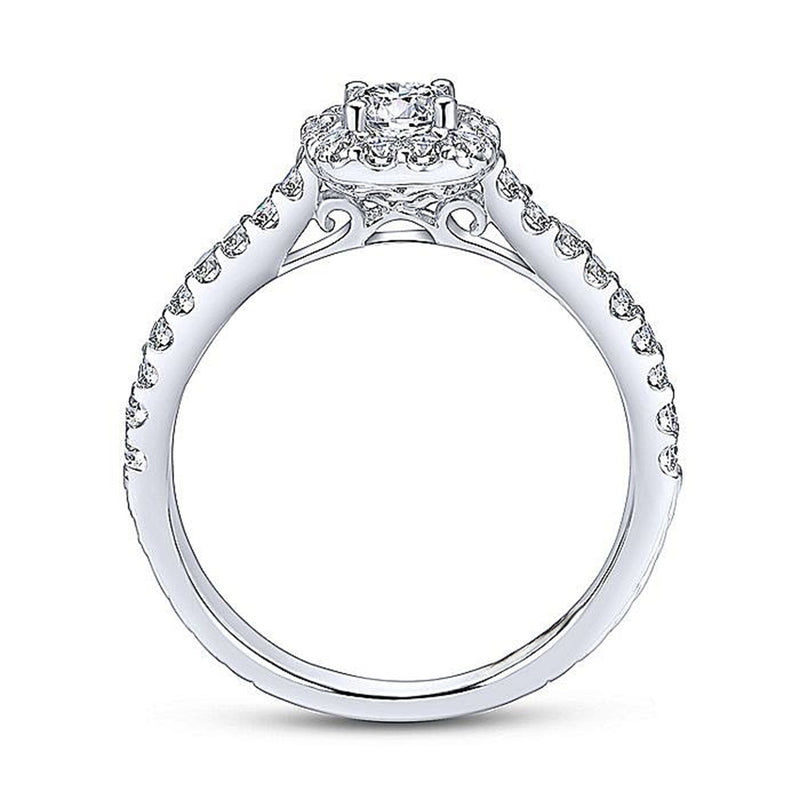 0.67ctw Victorian Style Diamond Engagement Ring - White Gold