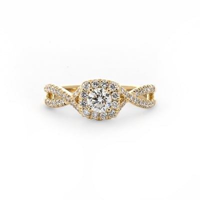 0.71ctw Diamond Engagement Ring + Halo Twist