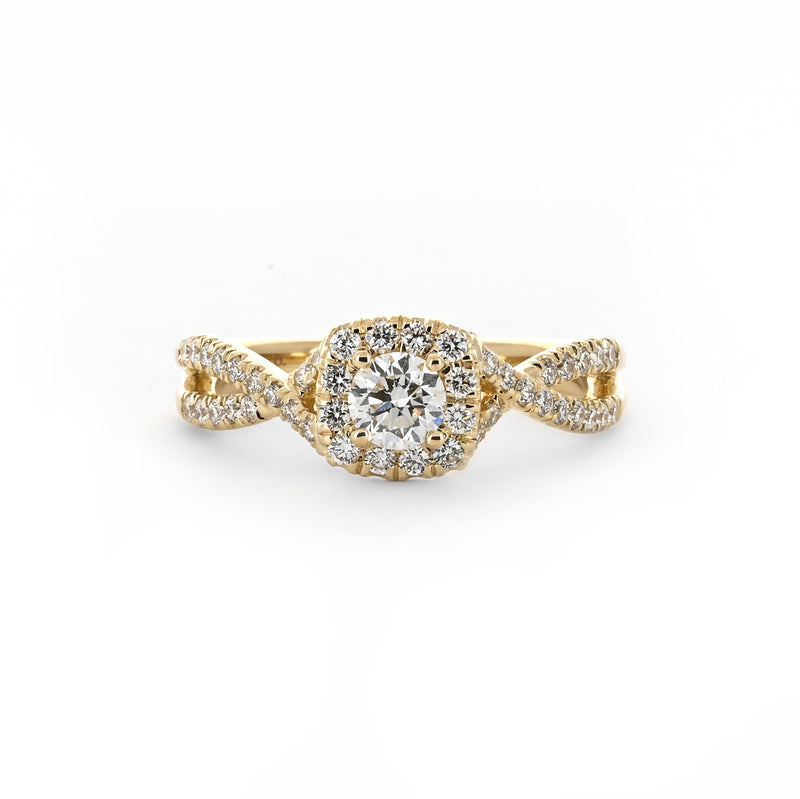 0.71ctw Diamond Engagement Ring + Halo Twist
